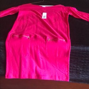 Joan Vaas hot pink dress